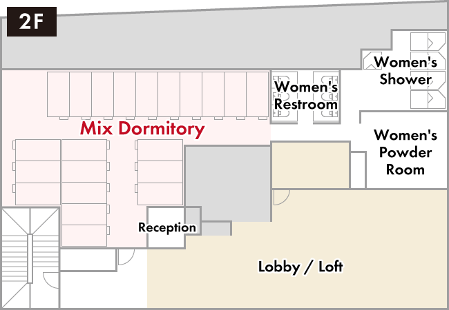 Mixed dormitory “For VIP Liner users only” floor