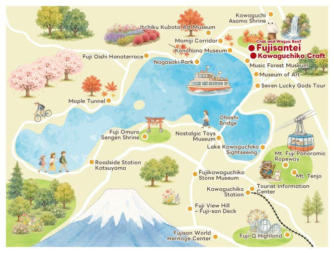 Sightseeing Map of the Kawaguchiko Area
