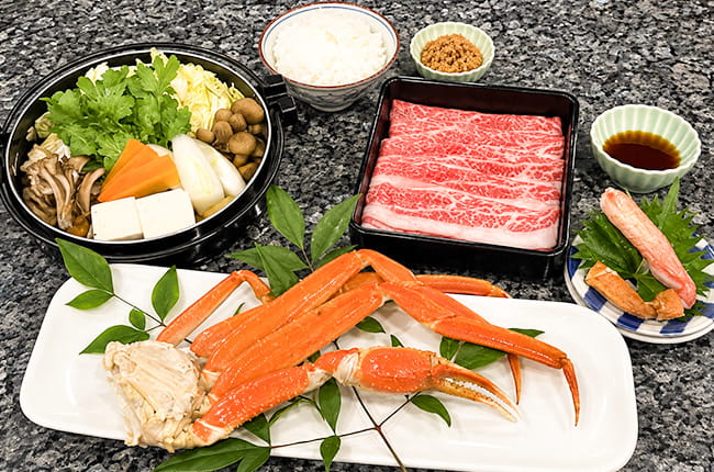 蟹と神戸牛しゃぶしゃぶセット