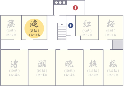 2階フロアマップ：滝