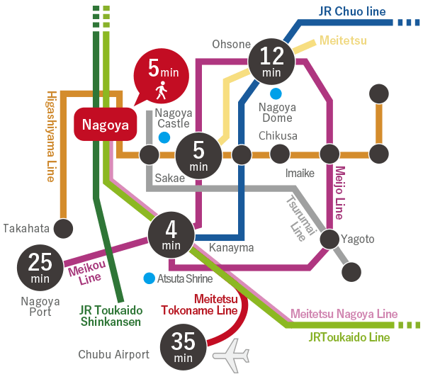 WASABI Nagoya Ekimae location