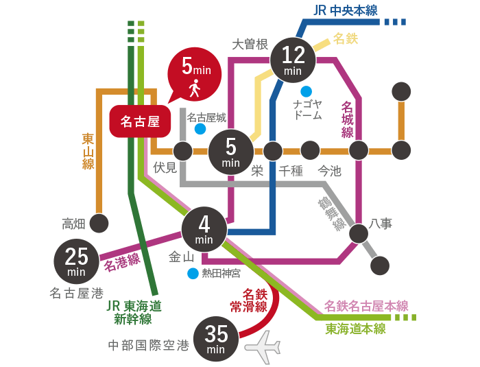 WASABI名古屋駅前のロケーション