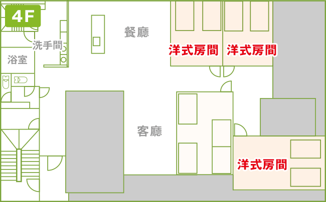 4樓樓層(洋式房間)