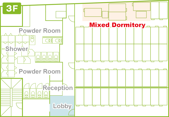 Mixed dormitory - Bunk bed type