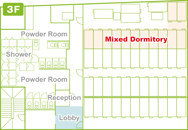Mixed dormitory - capsule style rooms